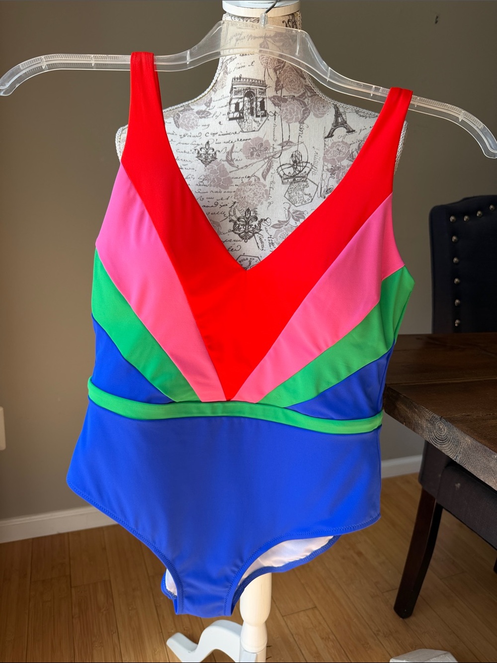 Boden Syros V Neck Swimsuit Multi Colorblock - Picture 7 of 13